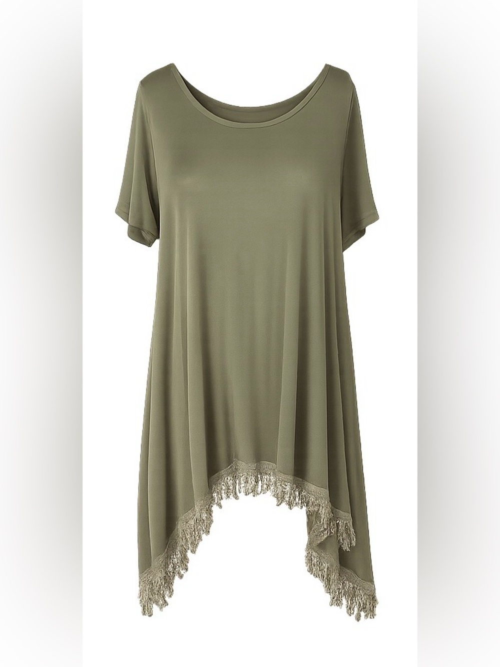 🛥️ C.U.K.Y. Olive Boho Fringe Tunic Dress | One Size